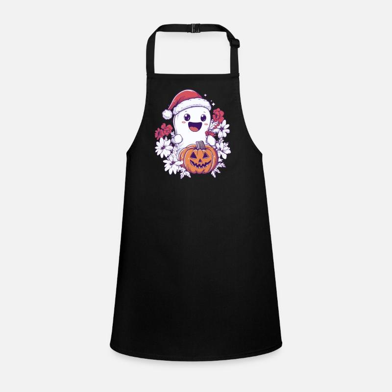 Halloween Gift Ghost with Christmas Hat Decoration Children's Apron