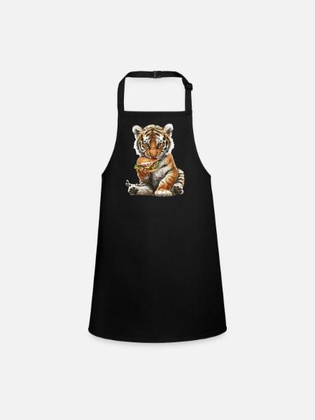 Tigre - Tablier Enfant - noir - Devant