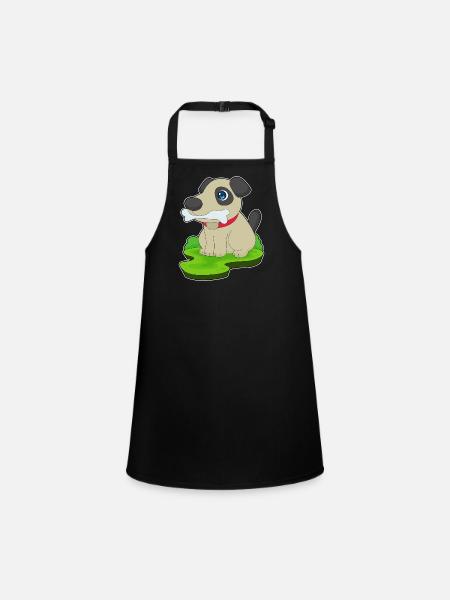 Dog Bones - Children's Apron - black - Front