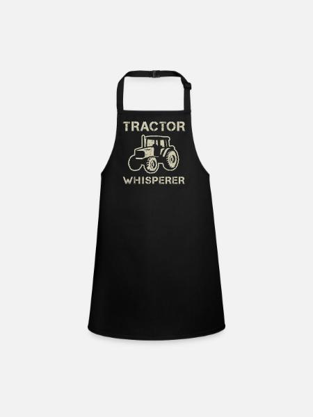 Tractor Tractor Whisperer Farmer Farming - Children's Apron - black - Front
