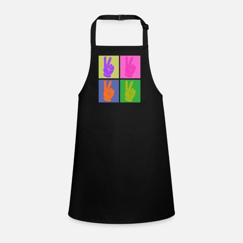 Bunter Friedensgriff Pop Art Design Schürze für Kinder