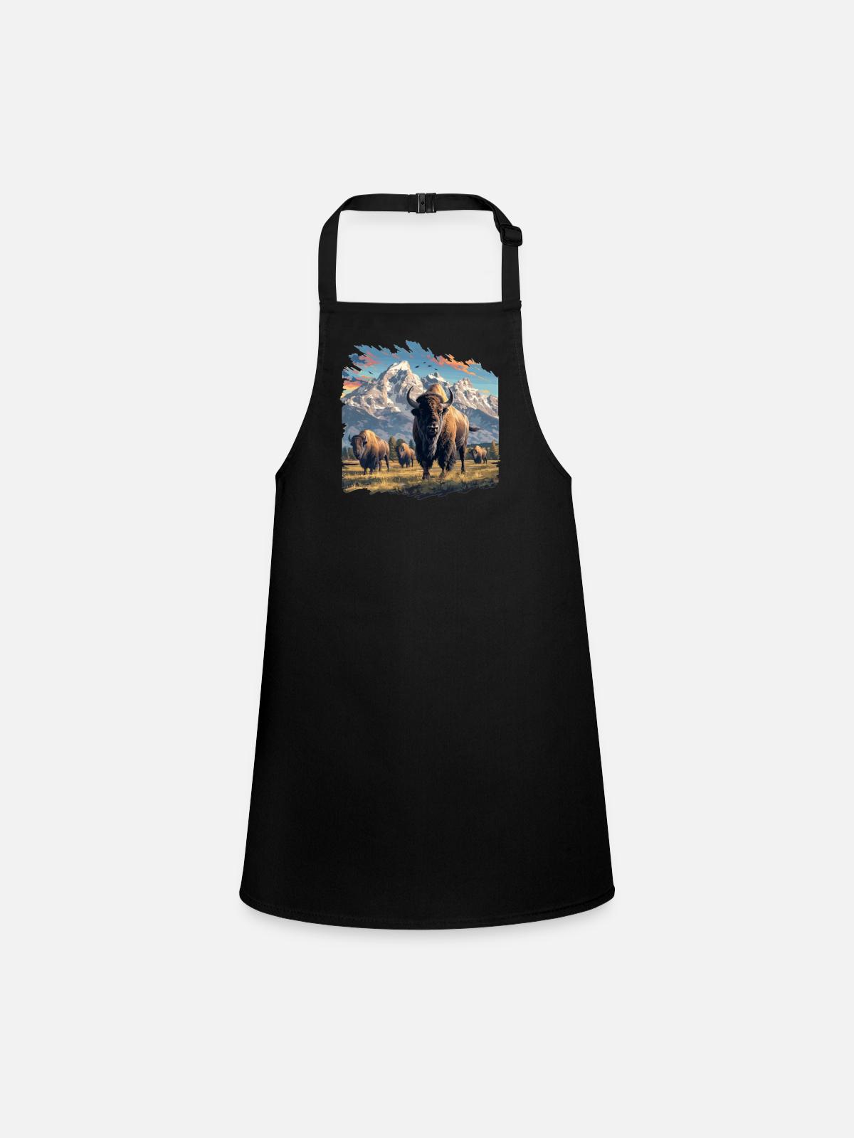 Bisons Bison - Children's Apron - black - Front