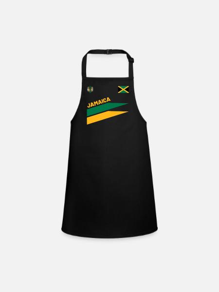 Jamaïque Jamaïque Rasta Raggea Drapeau Rastafari - Tablier Enfant - noir - Devant