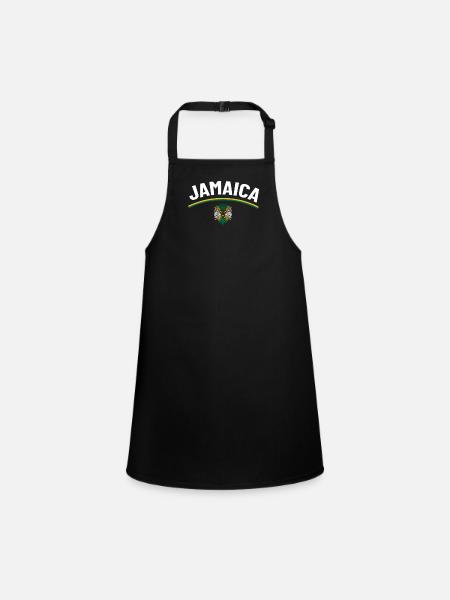 Jamaïque Jamaïque Rasta Raggea Drapeau Rastafari - Tablier Enfant - noir - Devant