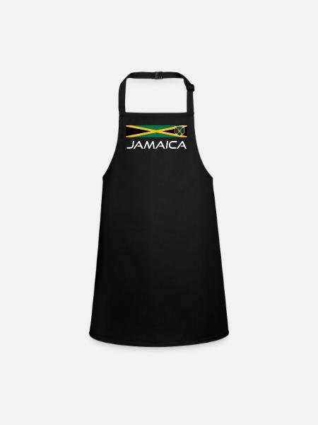 Jamaïque Jamaïque Rasta Raggea Drapeau Rastafari - Tablier Enfant - noir - Devant