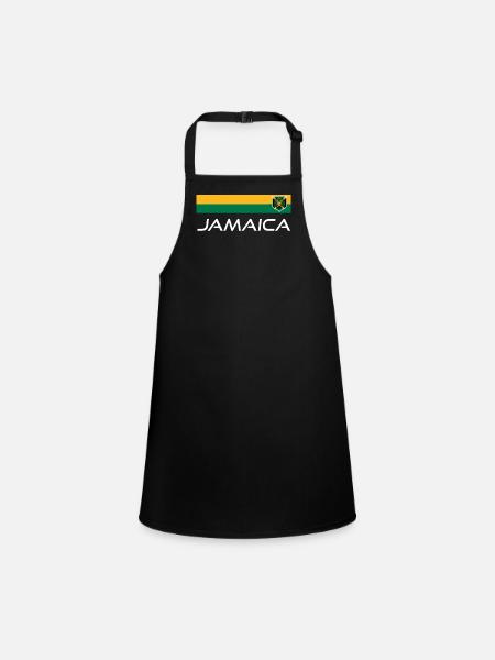 Jamaïque Jamaïque Rasta Raggea Drapeau Rastafari - Tablier Enfant - noir - Devant