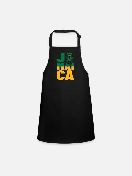 Jamaïque Jamaïque Rasta Raggea Drapeau Rastafari - Tablier Enfant - noir - Devant