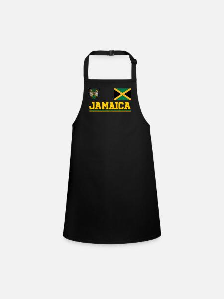 Jamaica Jamaica Rasta Raggea Rastafari Flag - Children's Apron - black - Front