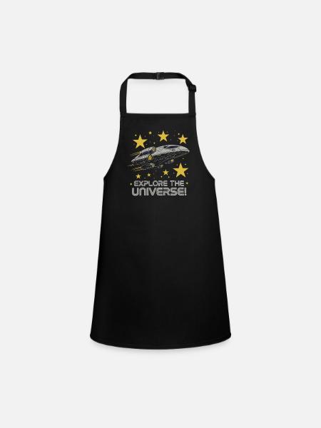 SPACESHIPS - Children's Apron - black - Front