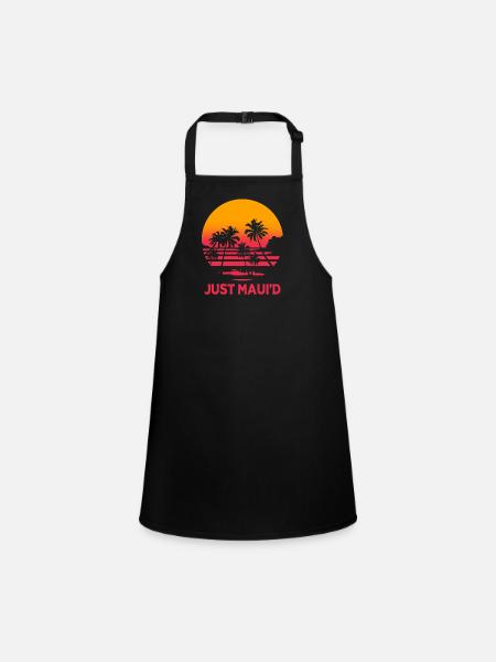 Maui Hawaii Hawaiian - Children's Apron - black - Front