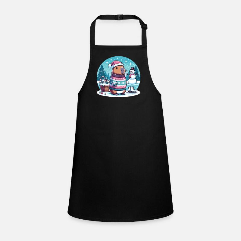 Festive Winter Capybara Christmas Children's Apron