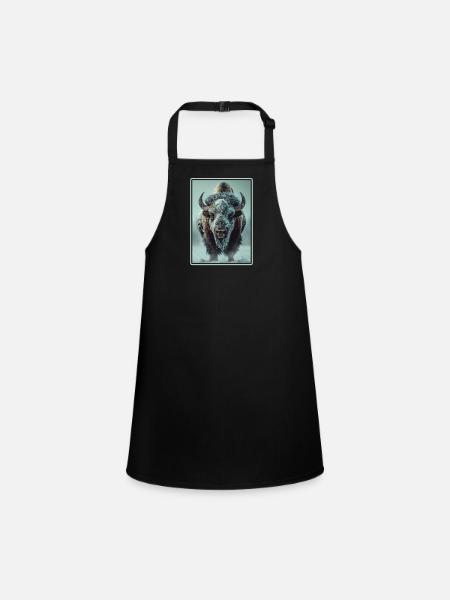 Bisons Bison - Children's Apron - black - Front