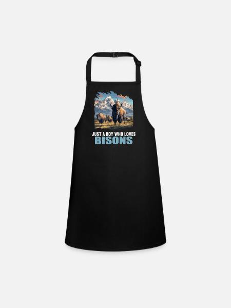 Bisons Bison - Tablier Enfant - noir - Devant