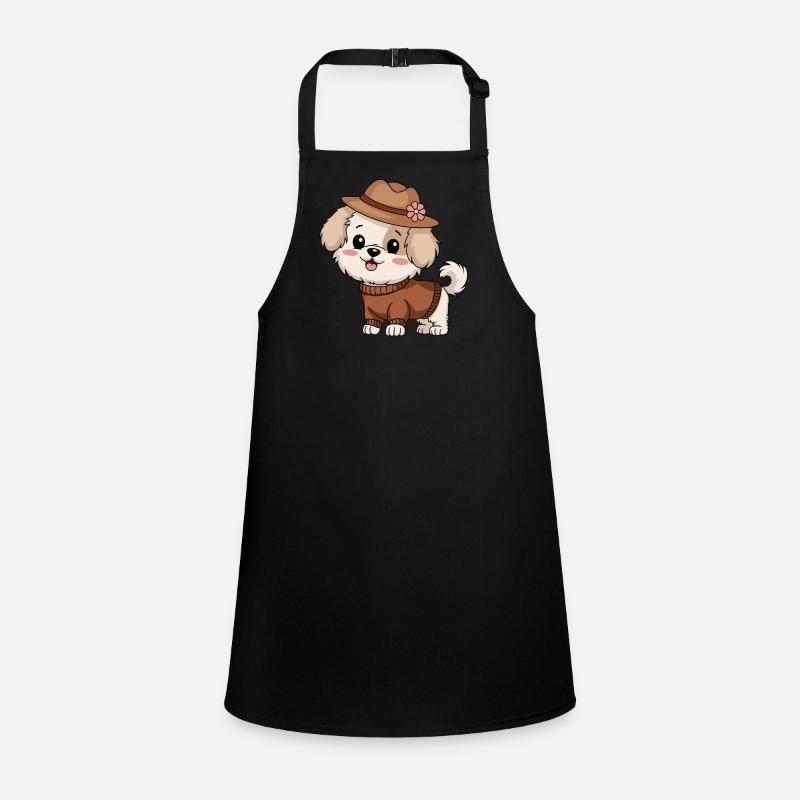 Chien mignon avec chapeau et pull Tablier Enfant