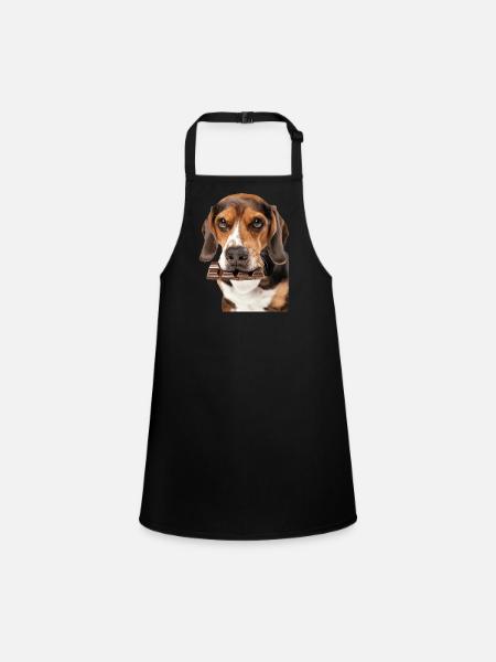 Beagle - Schürze für Kinder - Schwarz - Vorne
