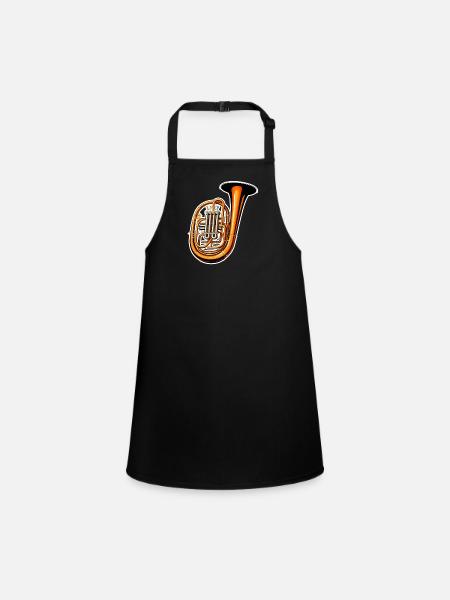 Tuba Graphic - Children's Apron - black - Front