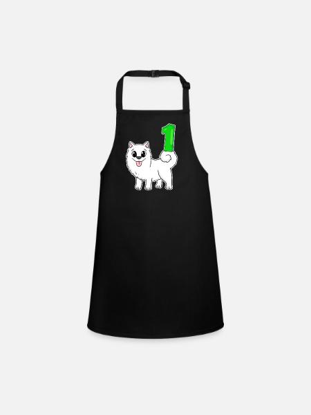 Numéro 1 Numéro Un - Motif Chien Samoyède - Tablier Enfant - noir - Devant
