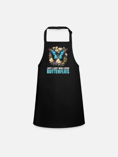 Butterfly Butterflies Butterfly - Children's Apron - black - Front