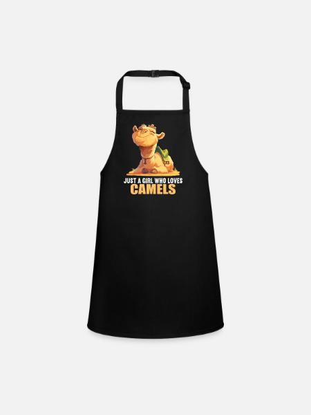 Camel Kamele Kamel - Schürze für Kinder - Schwarz - Vorne