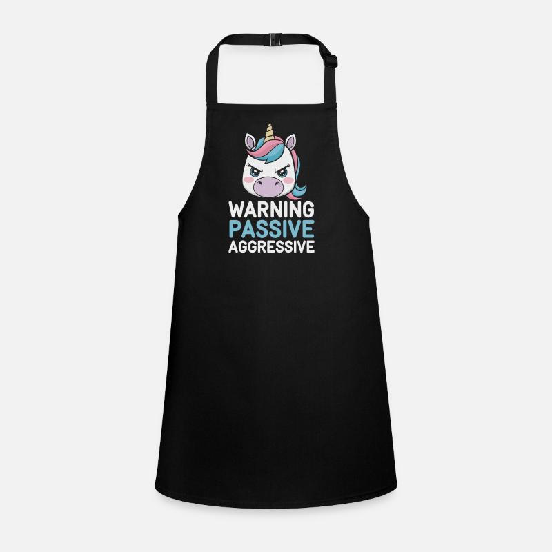 Warning: Passive, Aggressive, Unicorn Children's Apron