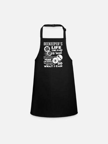 Beekeeper's Life The Pain Is Real - Children's Apron - black - Front