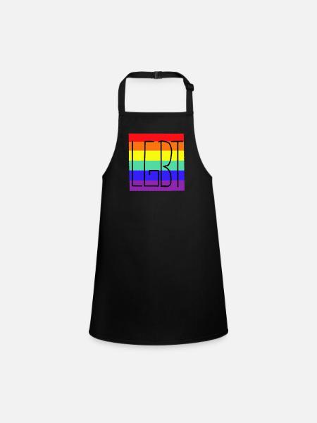 LGBT Arc-en-ciel Arc-en-ciel Drapeau Gay Pride - Tablier Enfant - noir - Devant