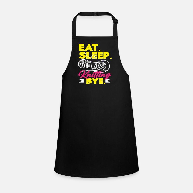 Knitting Eating Sleeping Knitting Bye Children's Apron