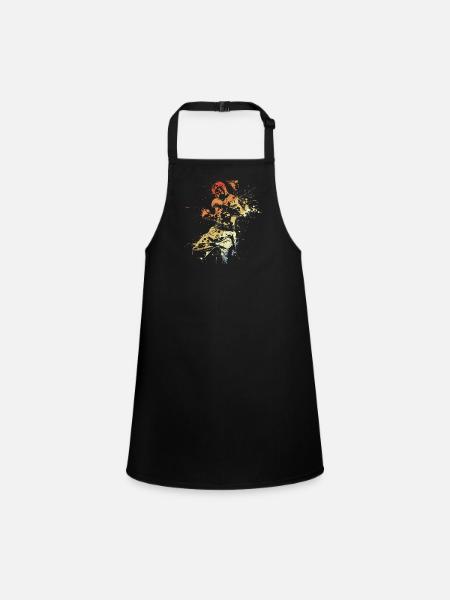 Kickboxing Vintage Look - Schürze für Kinder - Schwarz - Vorne