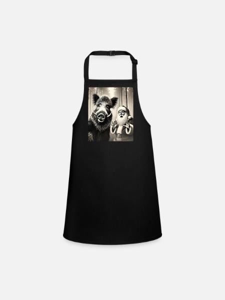 Cats Selfie Santa Selfie Christmas - Children's Apron - black - Front