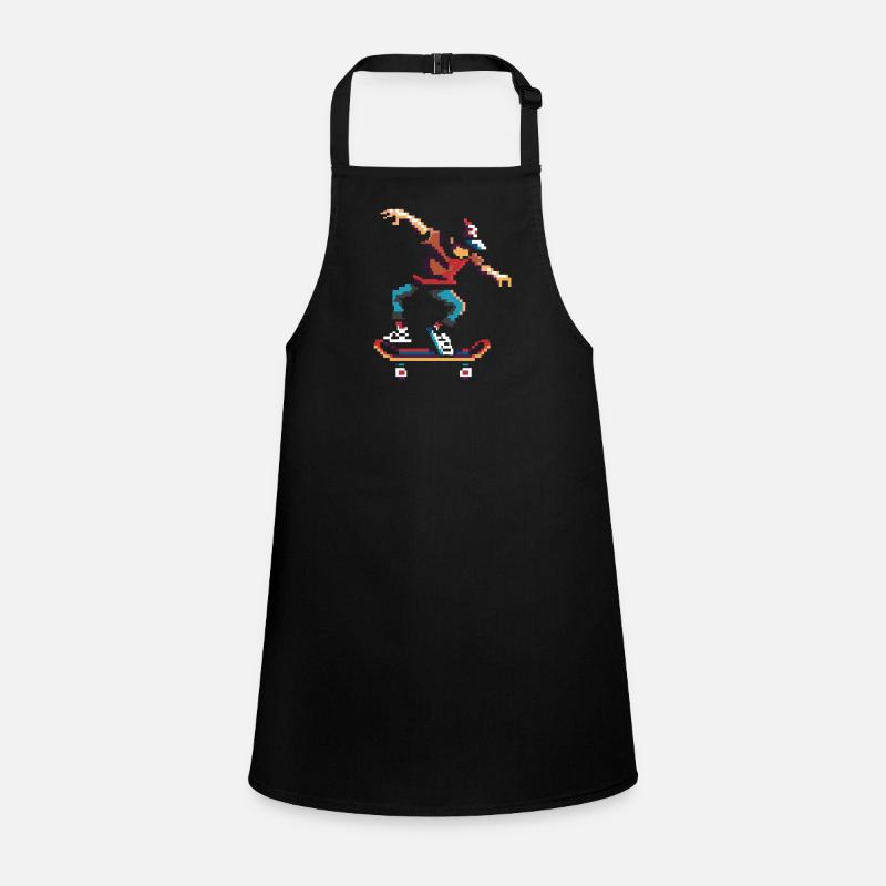 Skateboarder Pixel Art Children's Apron