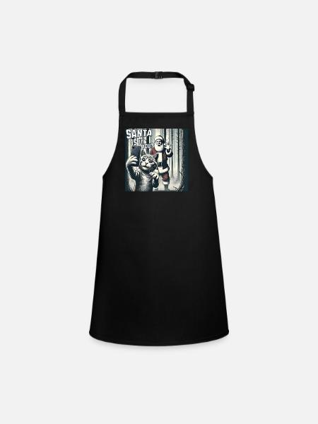 Cats Selfie Santa Selfie Christmas - Children's Apron - black - Front