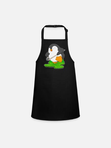 Pinguin Feldhockey Feldhockeyschläger - Schürze für Kinder - Schwarz
