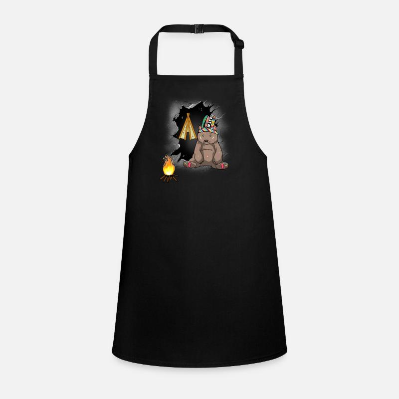 Shaman Bear Teepee Campfire Wild West Children's Apron