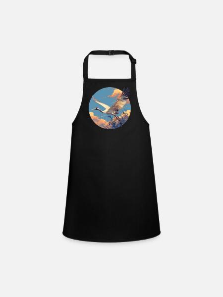 Cranes Crane - Children's Apron - black - Front
