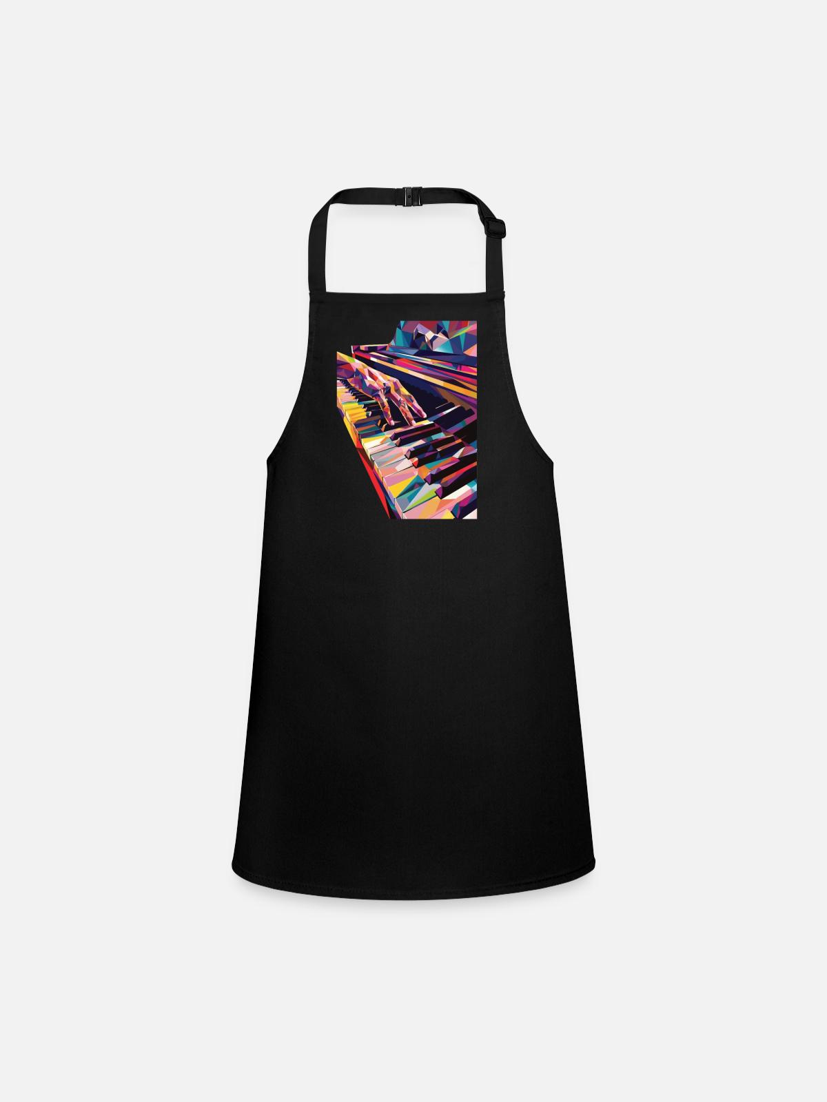 Piano - Children's Apron - black - Front