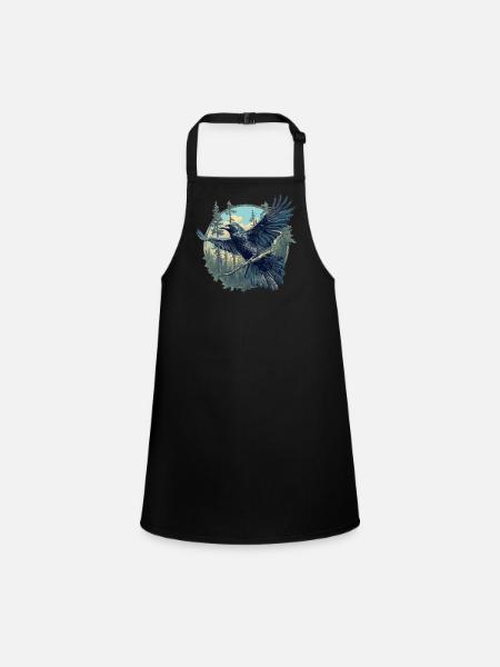 Crows Crow - Children's Apron - black - Front