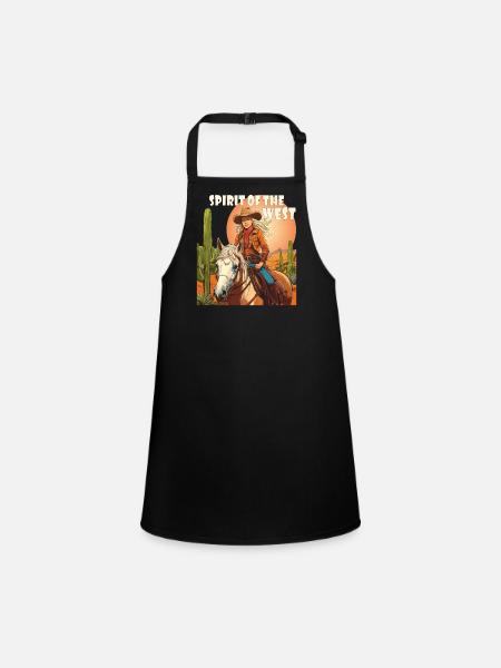 RIDER SPIRIT OF THE WEST - Children's Apron - black - Front