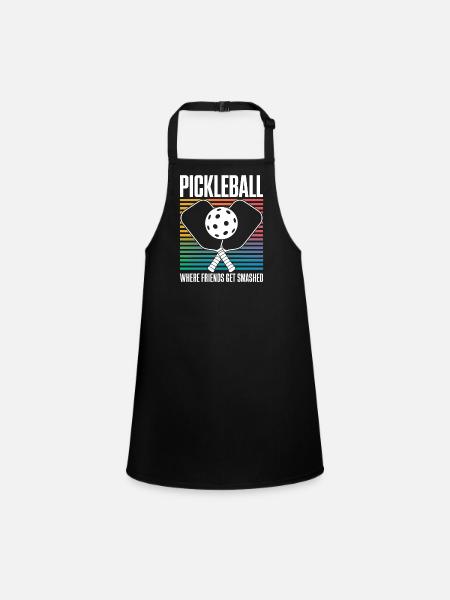 Pickleball Saying Funny Pickleball Gift - Children's Apron - black - Front
