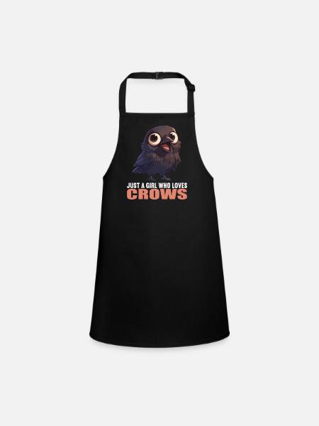 Crows Crow - Children's Apron - black - Front
