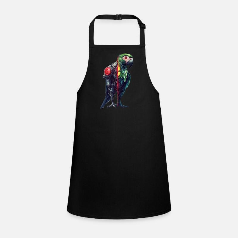 Funny Robot Art Parrot Cyborg Bird Parrot Children's Apron