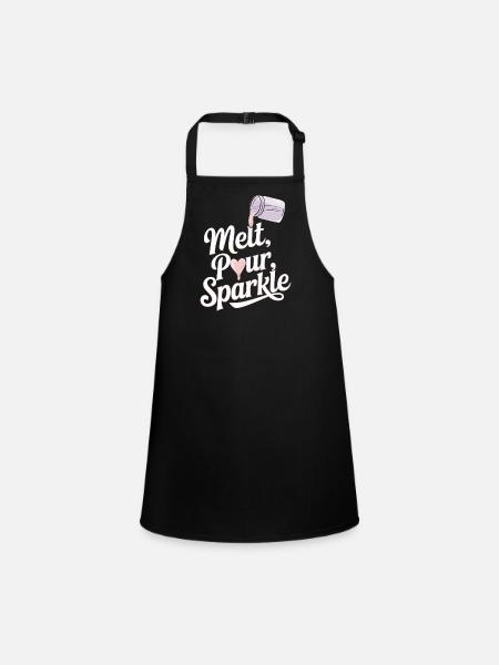 Handmade, creative candles to make yourself - Children's Apron - black - Front