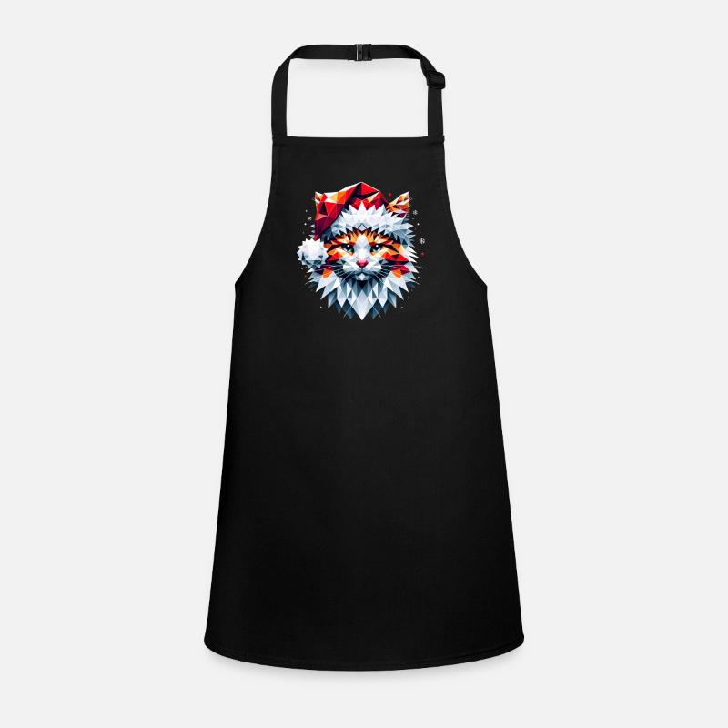 Polygon Design - Cat Cat with Santa Hat Children's Apron