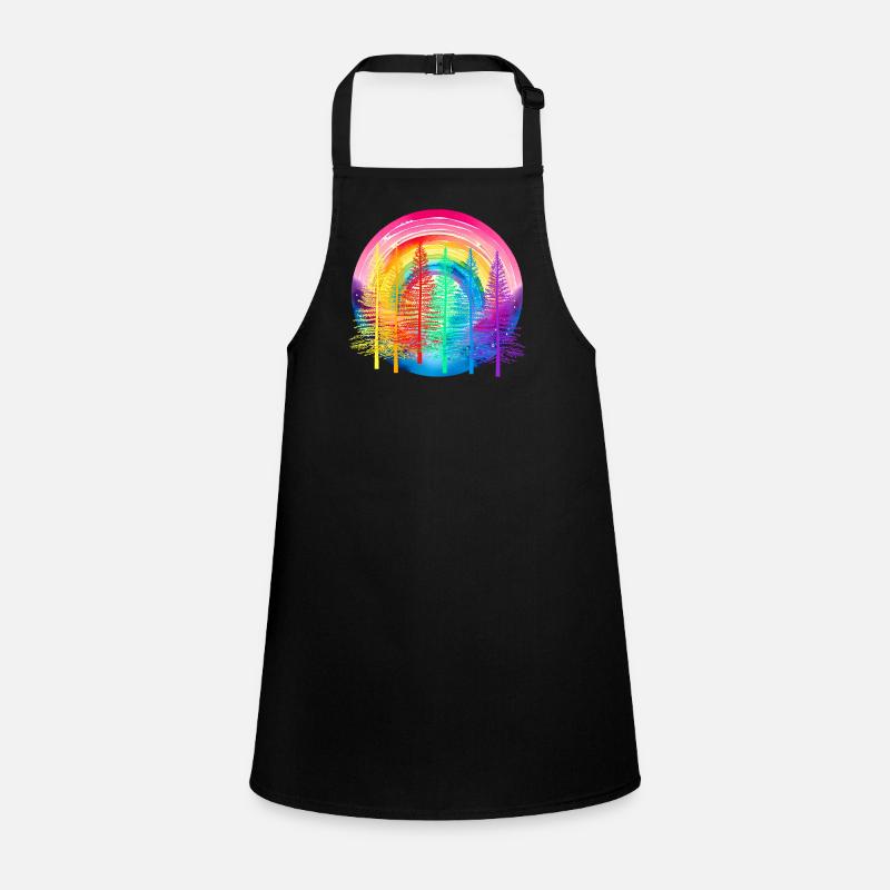 Regenbogen Wald LGBT Nadelwald Regenbogenfahne Schürze für Kinder