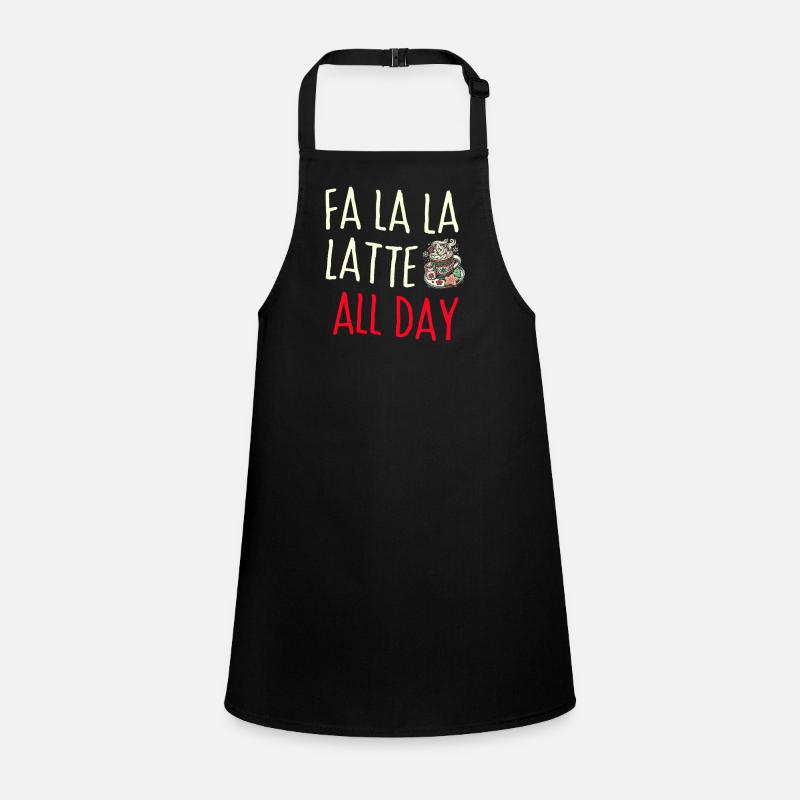 Fa la la Latte all day!, Christmas coffee Children's Apron