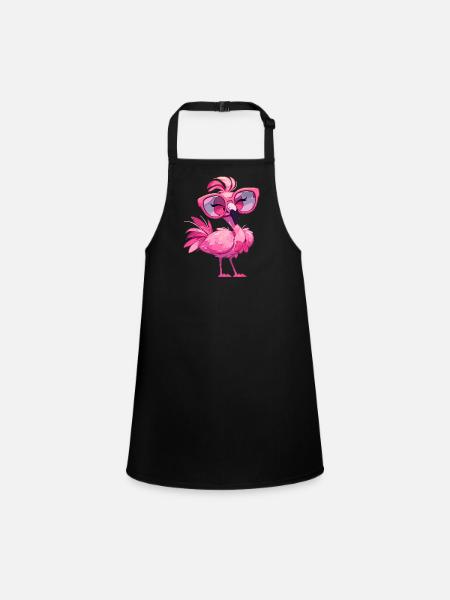 Flamingos Flamingo - Children's Apron - black - Front