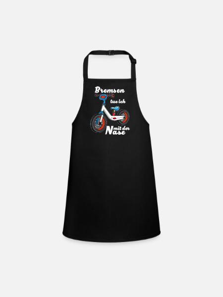 I brake with my nose - Children's Apron - black - Front