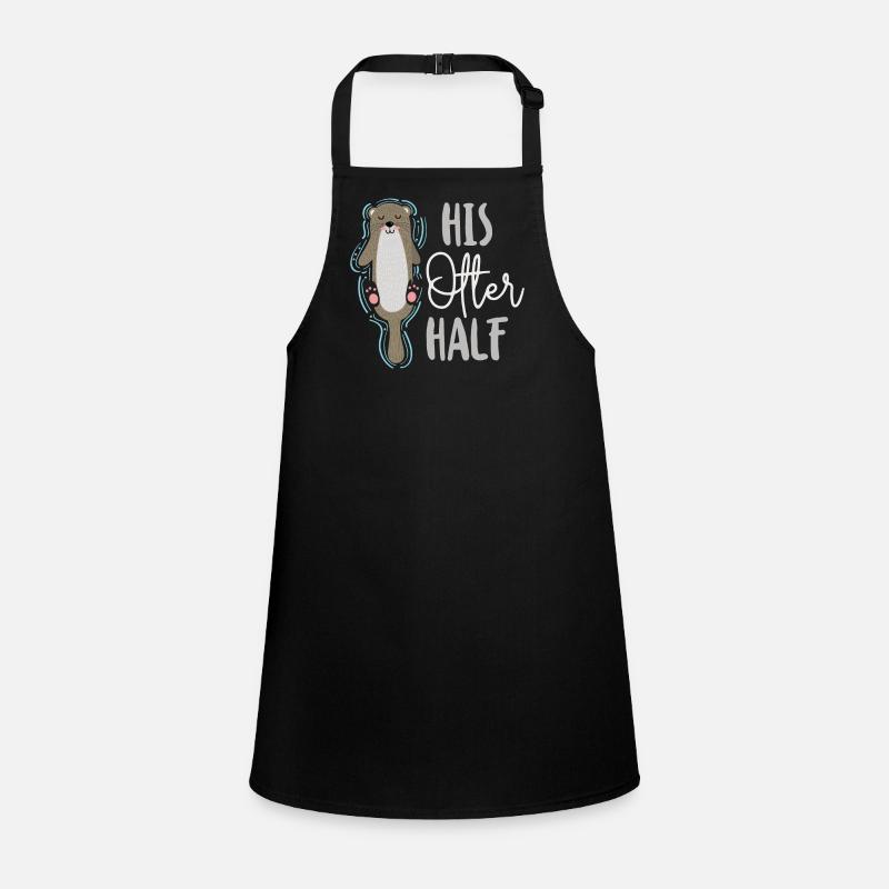 Otter Couple Pun Valentines Day Children's Apron