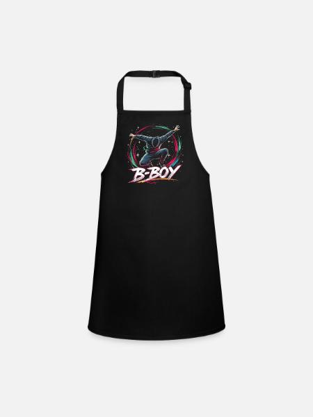 B-Boy Breakdance Breakdancer Urban Hip Hop - Children's Apron - black - Front