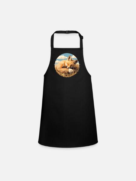 Foxes Fox - Children's Apron - black - Front
