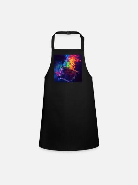 Accordion - Children's Apron - black - Front